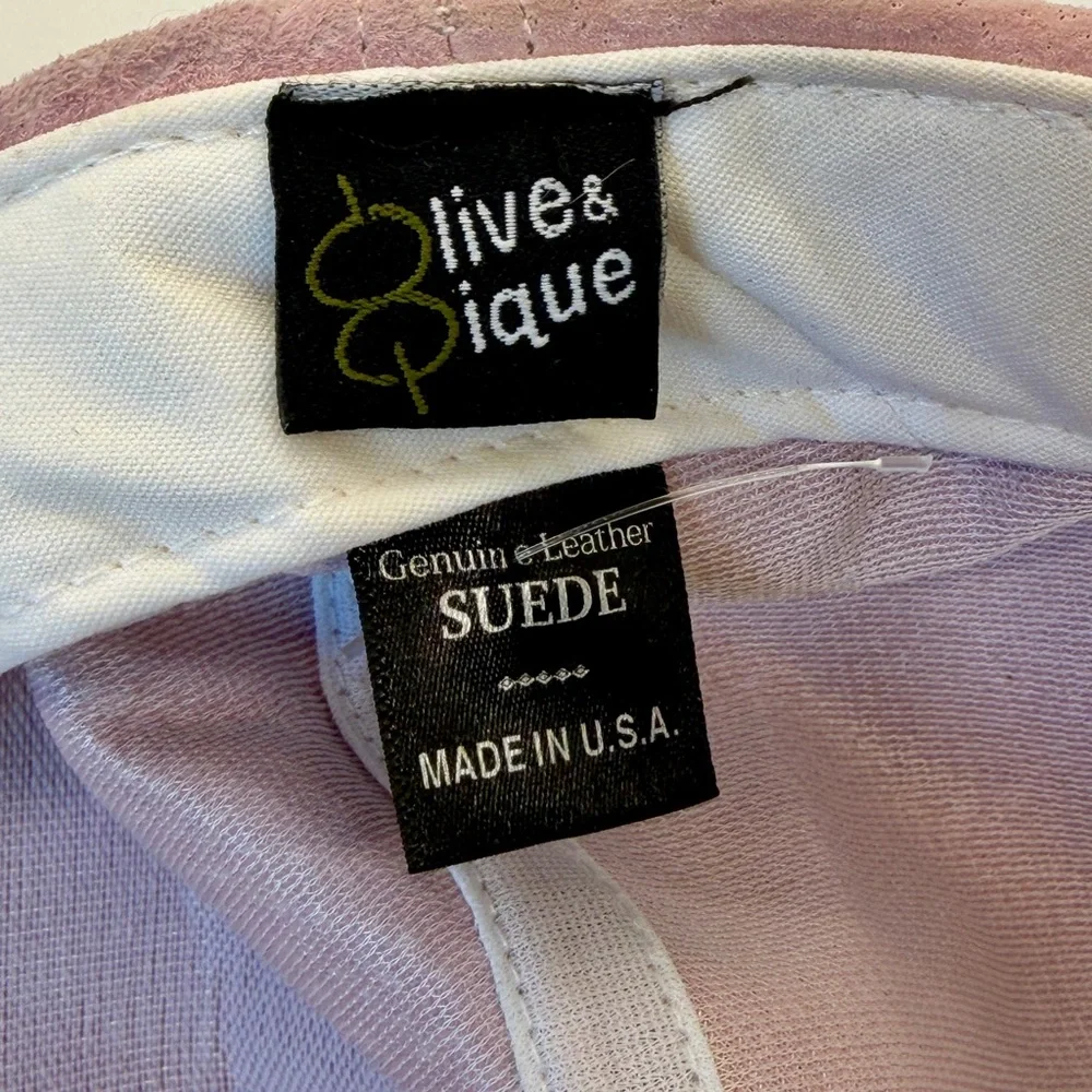 Olive & Pique Pink Leather Suede‎ Plain Newsboy Baseball Cap Hat One Size Barbie